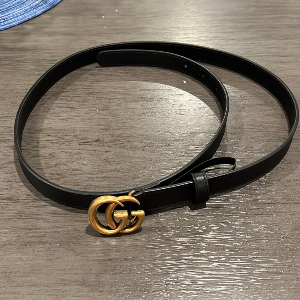 Gucci Marmont Thin Leather Belt